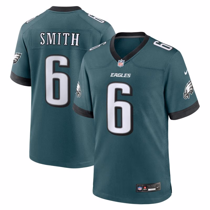 DeVonta Smith #6 Philadelphia Eagles Nike Game NFL Jersey Green (2025) view 1