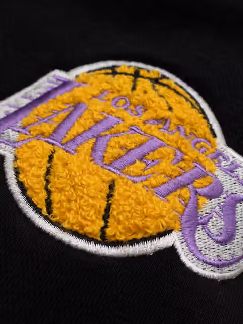 Los Angeles Lakers Letterman Hooded NBA Jacket Black view 3