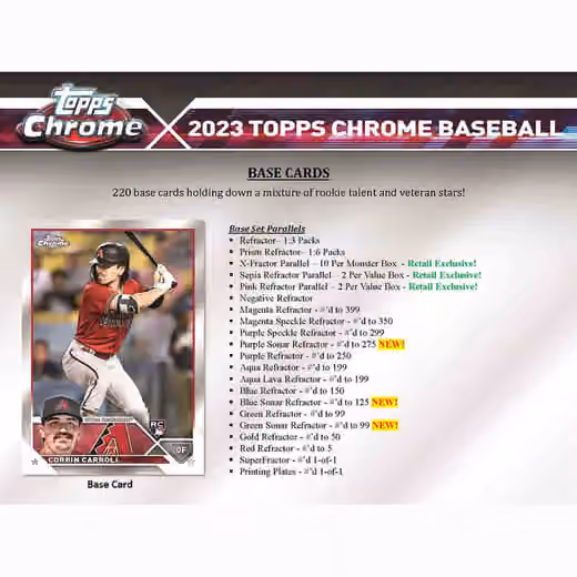 2023 Topps Chrome Baseball MLB Blaster Box view 3