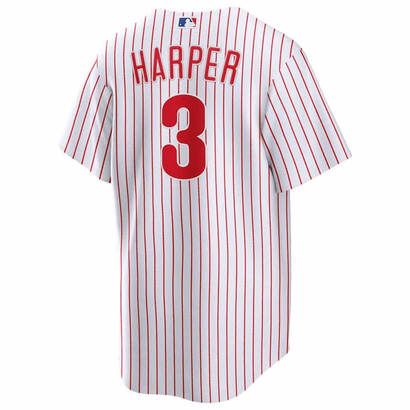 Bryce Harper #3 Philadelphia Phillies Nike MLB Jersey Pinstripe view 3
