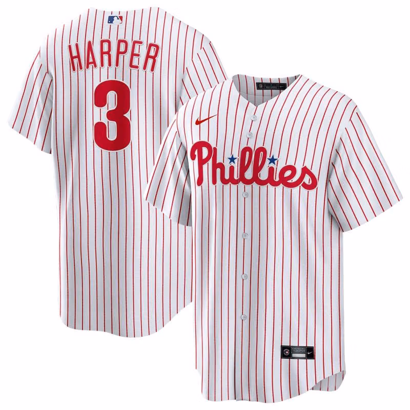 Bryce Harper #3 Philadelphia Phillies Nike MLB Jersey Pinstripe view 1