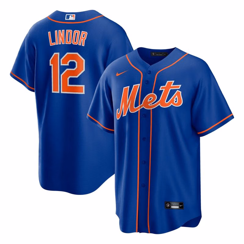 Francisco Lindor #12 New York Mets Nike MLB Jersey Blue view 1