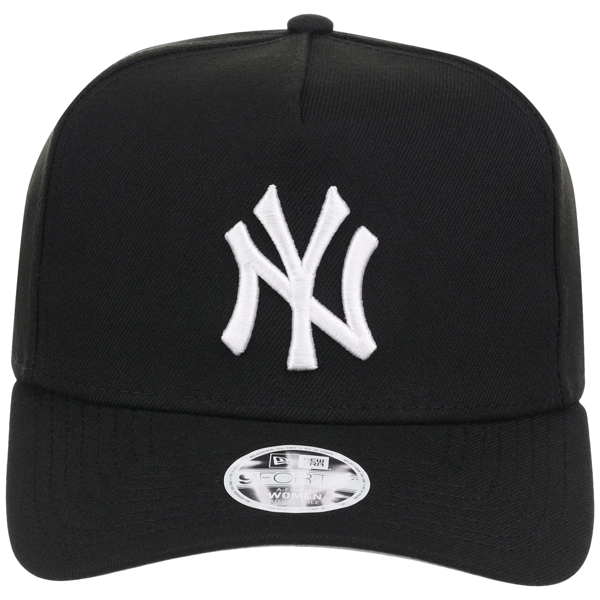 New York Yankees Women's New Era 9FORTY Black A-Frame detail view