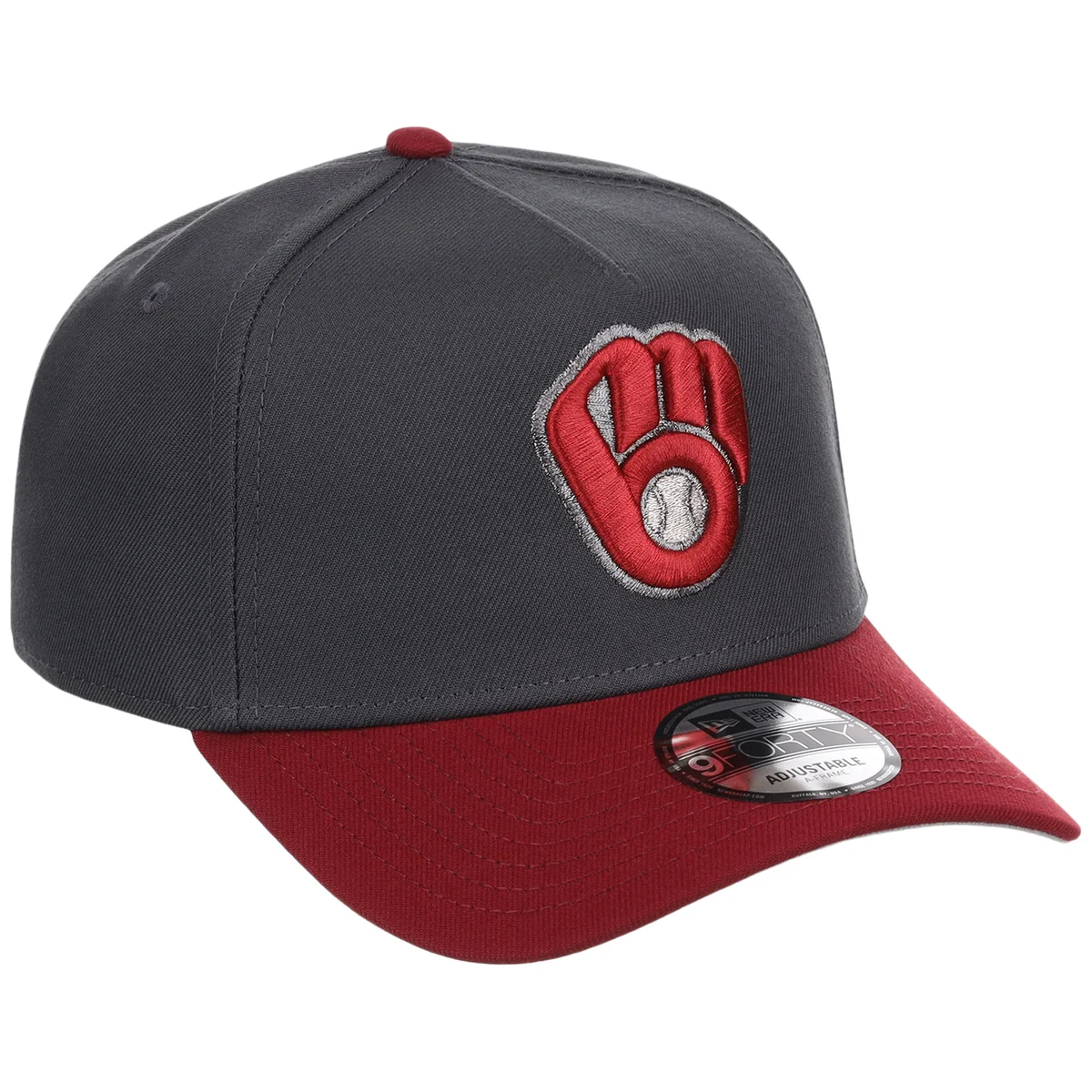 Milwaukee Brewers MLB Graphite x Cardinal FASHION CORE New Era 9FORTY A-Frame front view