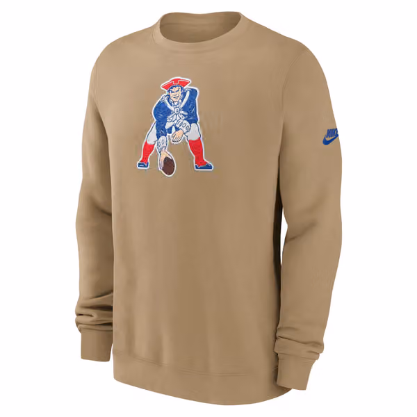New England Patriots Swing Pass NFL Rewind Club Crew Beige view 1