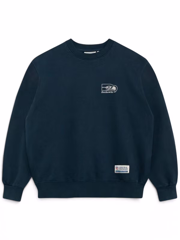Seattle Seahawks L&L '96 Classics NFL Crew Sweater Navy view 2