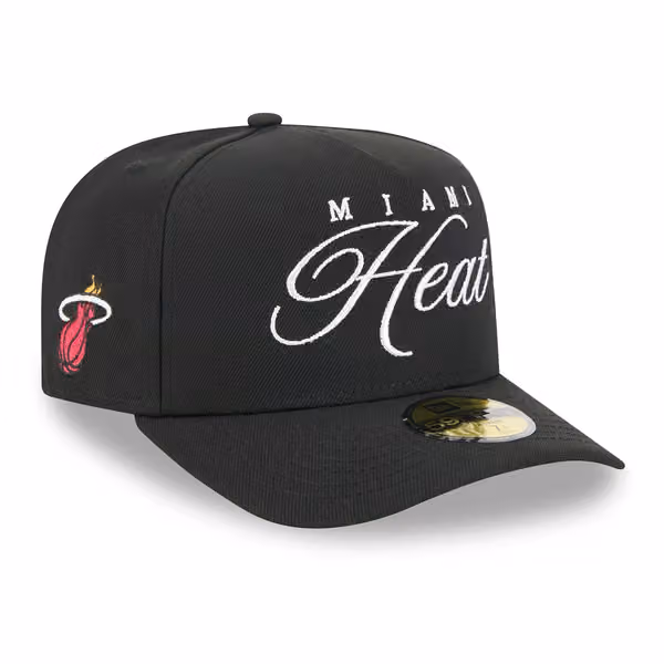 Miami Heat 2025 NBA Draft New Era 59FIFTY A-Frame Fitted Cap Black product photo