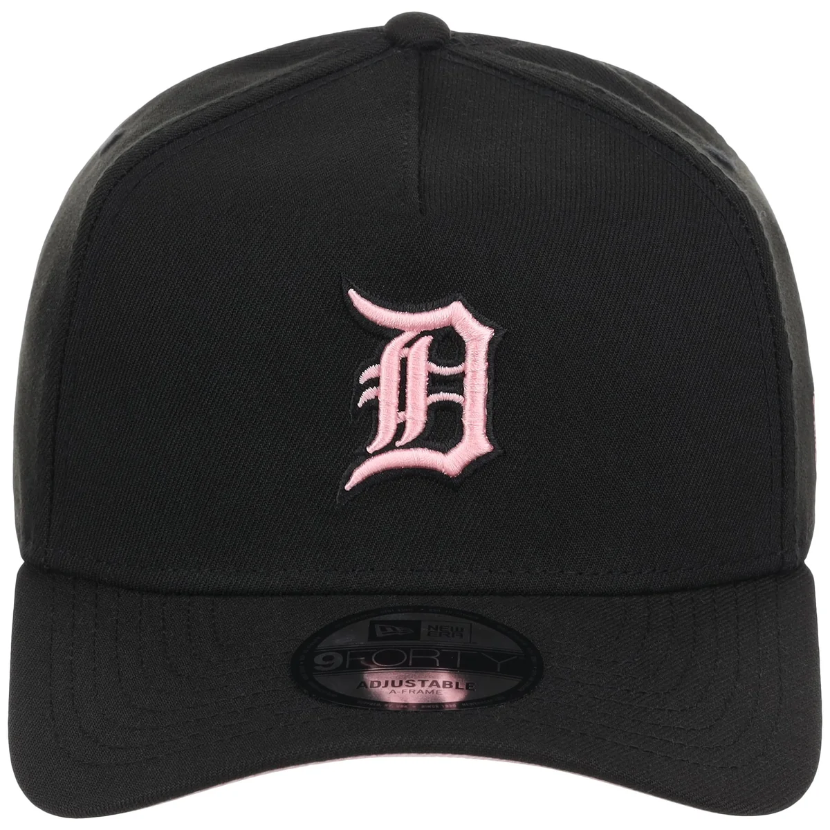 Detroit Tigers MLB Black x Pink FASHION CORE New Era 9FORTY A-Frame detail view