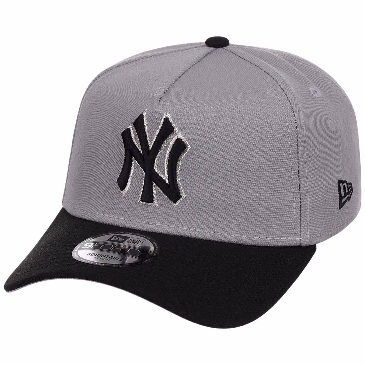 New York Yankees MLB Gray x Black FASHION CORE New Era 9FORTY A-Frame detail view