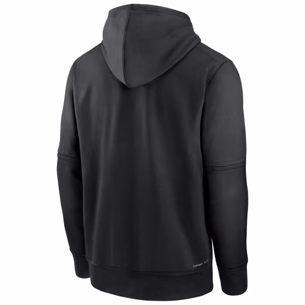 Miami Marlins 2024 MLB Authentic Practice Nike Therma Hoodie Black view 2
