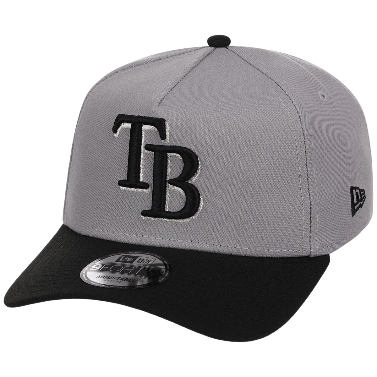 Tampa Bay Rays MLB Gray x Black FASHION CORE New Era 9FORTY A-Frame detail view