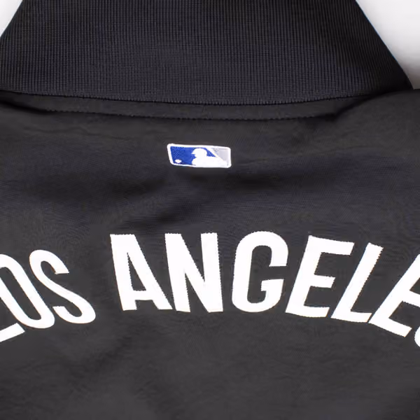 Los Angeles Dodgers 2026 MLB Authentic Dugout Bomber Jacket Black view 5