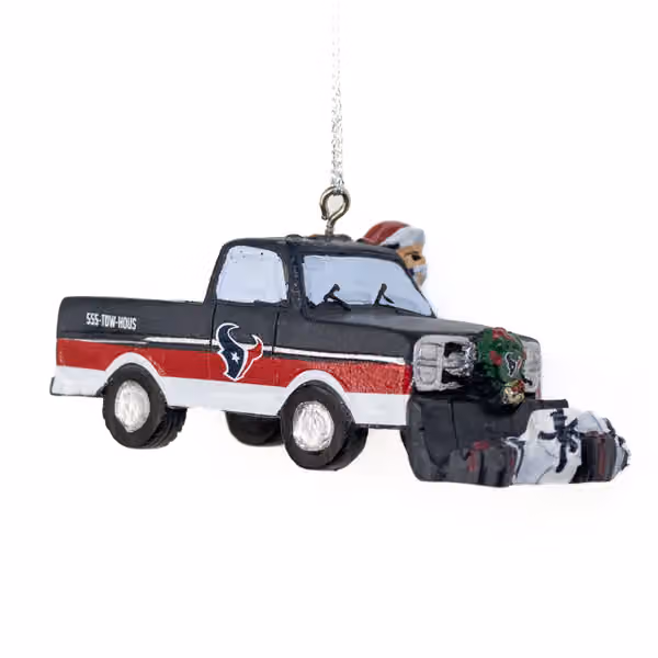 Houston Texans NFL Snow Plow Truck Christmas Ornament view 2