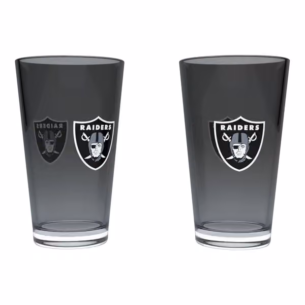 Las Vegas Raiders Team Color NFL Pint Glass Set (2-Piece) view 1