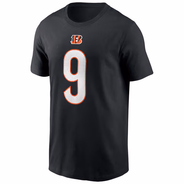 Joe Burrow #9 Cincinnati Bengals Nike Player NFL T-Shirt Black view 2