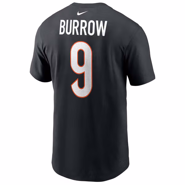Joe Burrow #9 Cincinnati Bengals Nike Player NFL T-Shirt Black view 3