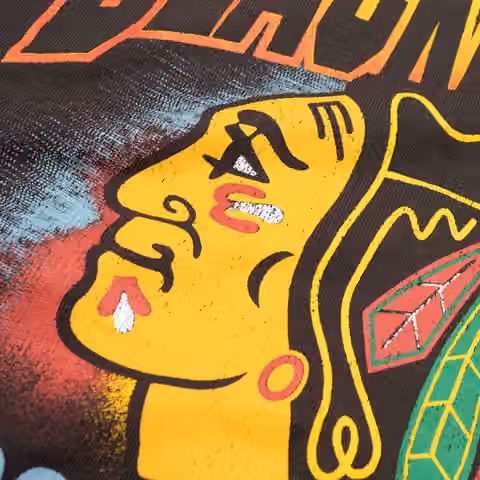 Chicago Blackhawks Arch Logo '47 Drop Shoulder NHL T-Shirt Brown view 3