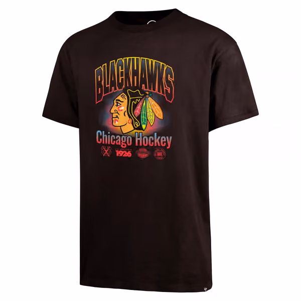 Chicago Blackhawks Arch Logo '47 Drop Shoulder NHL T-Shirt Brown view 1