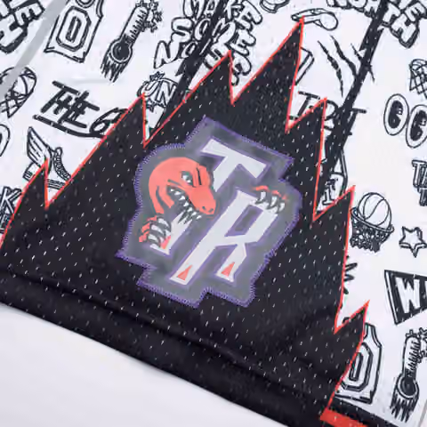 Toronto Raptors Doodle Mitchell & Ness Swingman NBA Shorts view 3