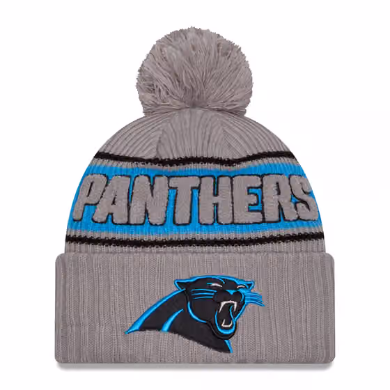 Carolina Panthers 2024 NFL Sideline New Era Sport Knit Hat Gray product photo