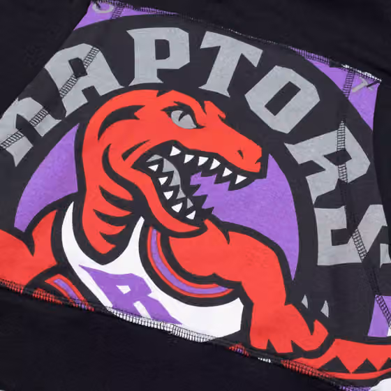 Toronto Raptors Cropped Logo Mitchell & Ness NBA Hoodie Black view 3