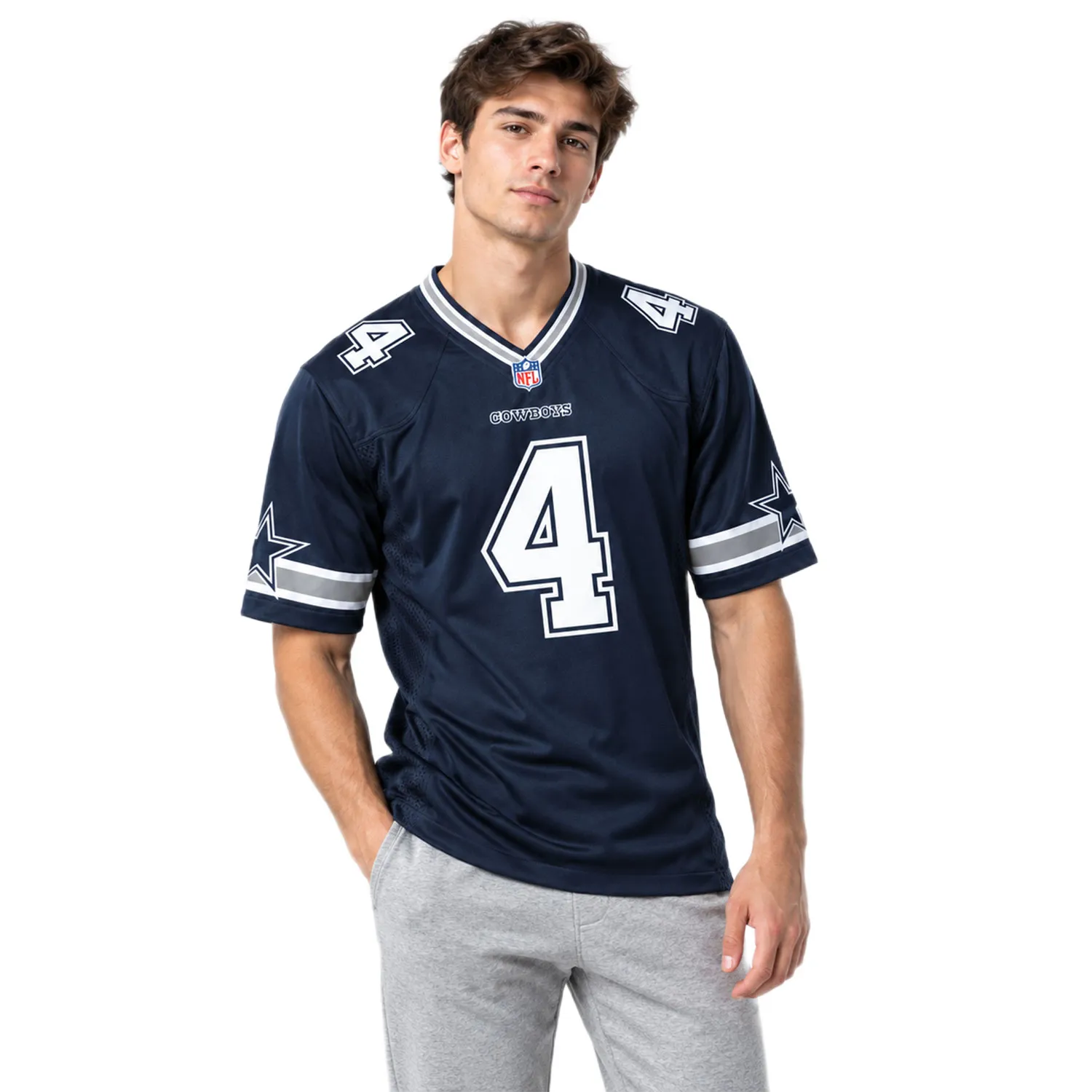 Dak Prescott Cowboys Navy Jersey Patch Vibrant NFL Game Day Style