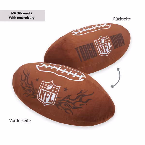 3D NFL Football Pillow Brown view 2