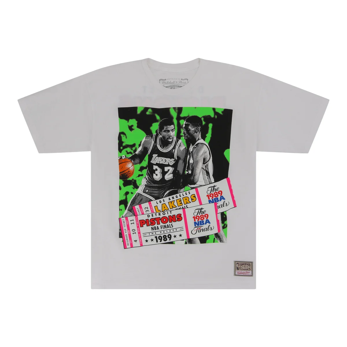 Los Angeles Lakers vs Detroit Pistons 1989 NBA Historic Finals Mitchell & Ness T-Shirt front view