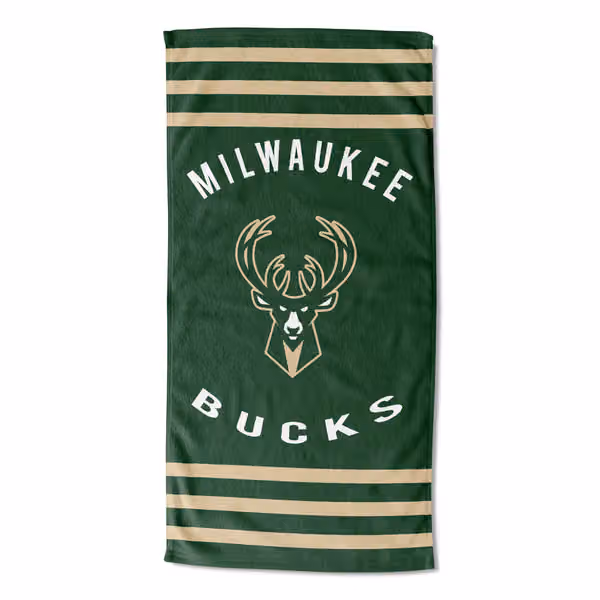 Milwaukee Bucks Stripes NBA Beach Towel view 1