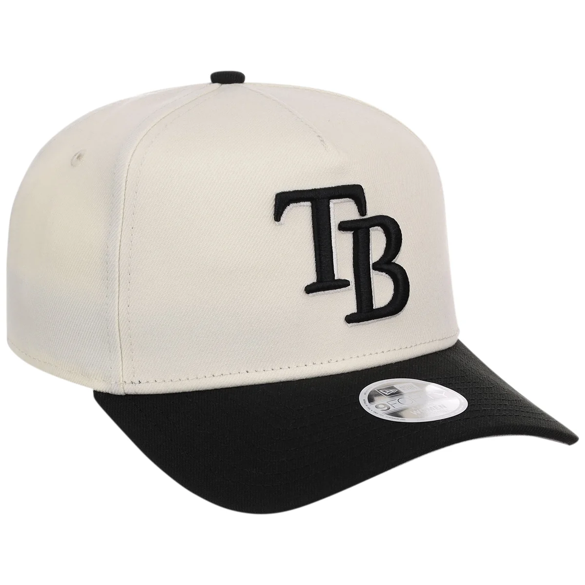 Tampa Bay Rays Women's New Era 9FORTY Chrome x Black A-Frame front view