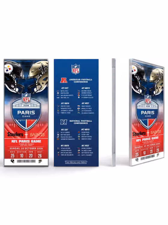 2026 NFL Paris Game Steelers vs Saints Acrylic Ticket view 1