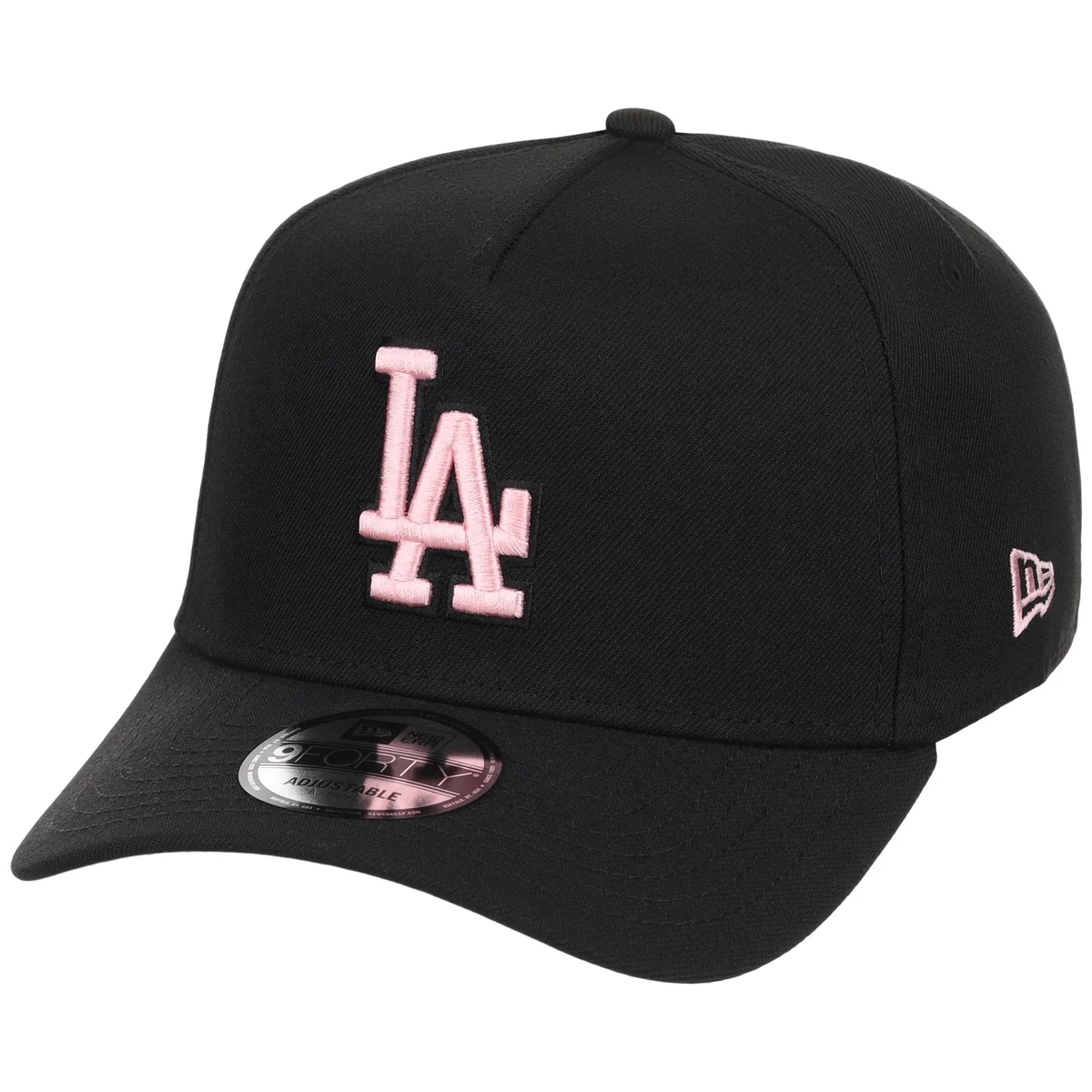 Los Angeles Dodgers MLB Black x Pink FASHION CORE New Era 9FORTY A-Frame detail view