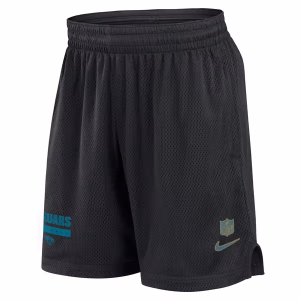 Jacksonville Jaguars 2024 NFL Sideline Mesh Nike Dri-FIT Shorts Black view 1