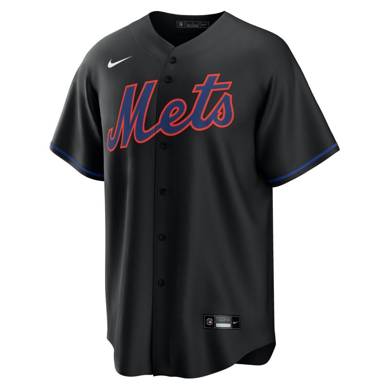 New York Mets Nike Replica MLB Alternate Jersey Black view 1