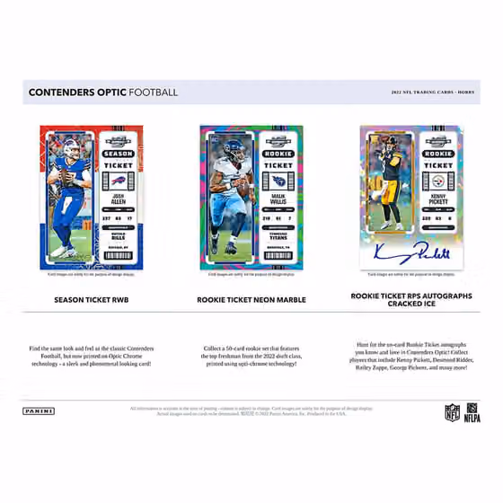 2022 Panini Contenders Optic Football NFL Hobby Box view 2