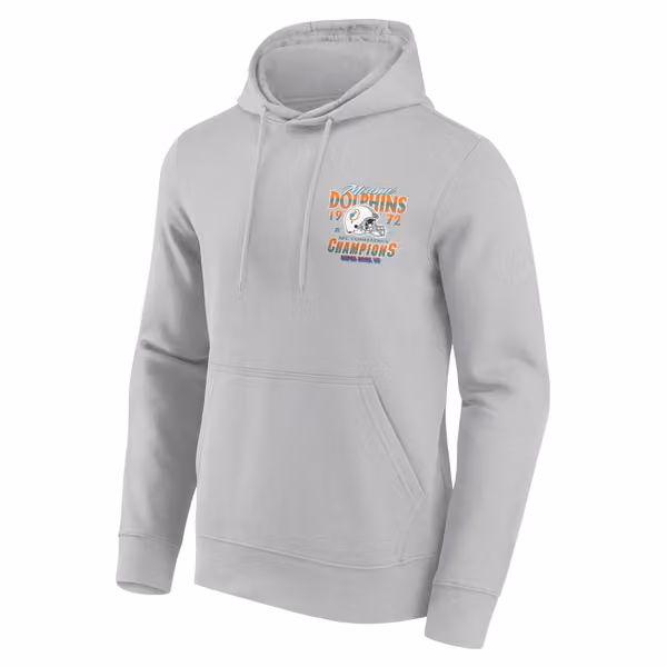 Miami Dolphins 1972 AFC Champions NFL Hoodie Gray view 2