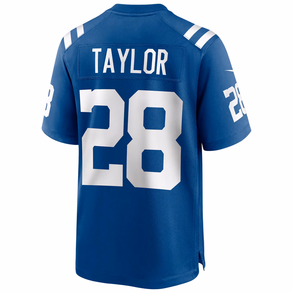 Jonathan Taylor #28 Indianapolis Colts Nike Game NFL Jersey Blue view 3