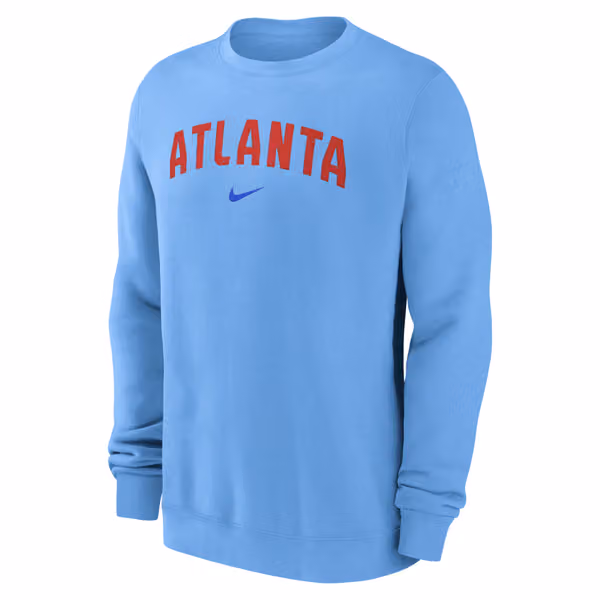Atlanta Braves City Connect 2-Hit Club Crew Pullover Blue view 2