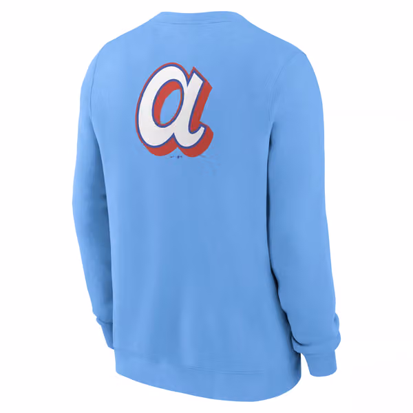 Atlanta Braves City Connect 2-Hit Club Crew Pullover Blue view 3