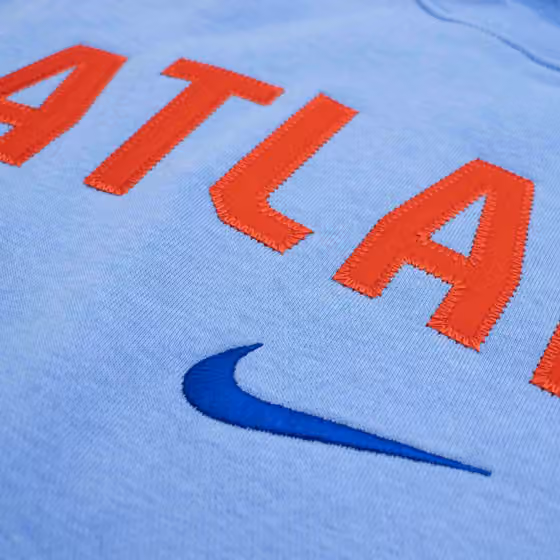 Atlanta Braves City Connect 2-Hit Club Crew Pullover Blue view 4