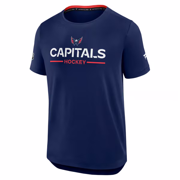 Washington Capitals 2025/26 Authentic Pro Rink Tech NHL T-Shirt Navy view 1