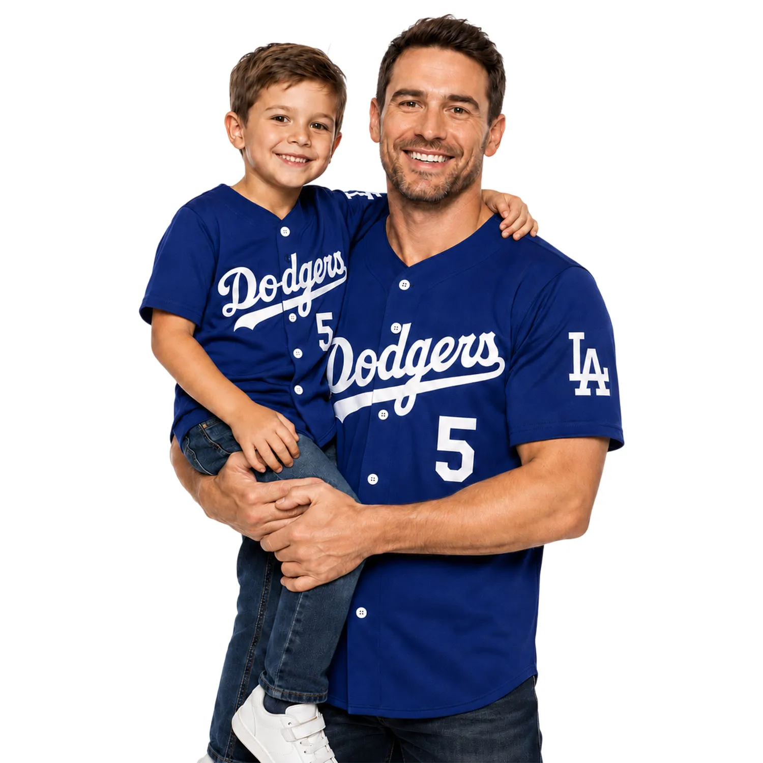LA Dodgers Freddie Freeman Blue Jersey Bold Adult Kids