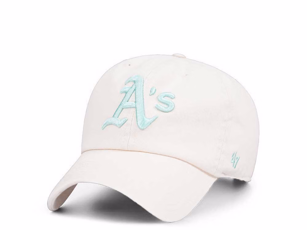 47Brand Oakland Athletics Natural Clean Up Strapback Hat front