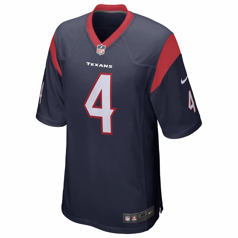 Deshaun Watson #4 Houston Texans Nike Game NFL Jersey Navy view 2