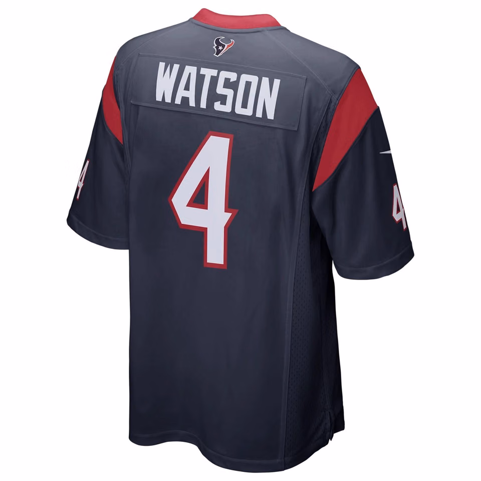 Deshaun Watson #4 Houston Texans Nike Game NFL Jersey Navy view 3