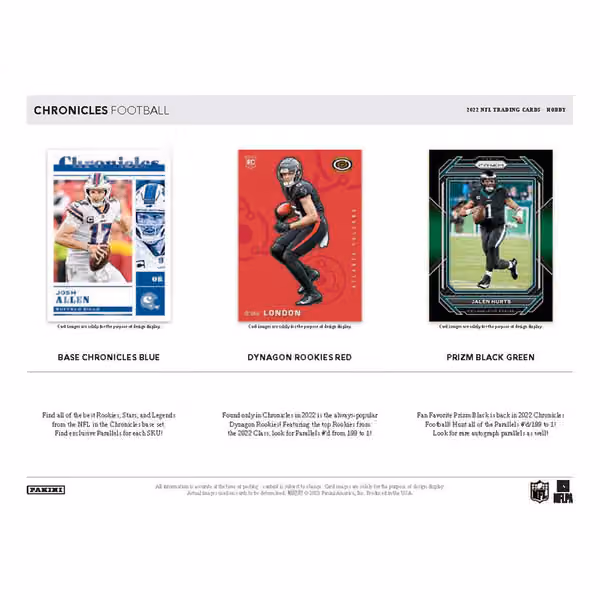 2022 Panini Chronicles Football NFL Hobby Box view 2