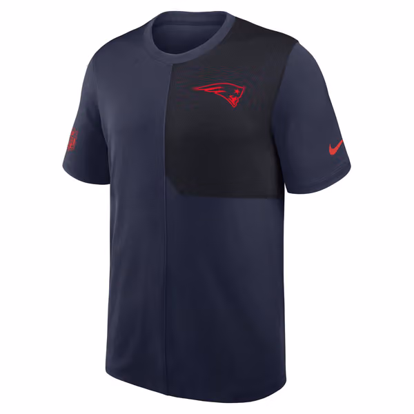 New England Patriots 2025 NFL Sideline Nike Dri-FIT Coach UV Top Navy view 1