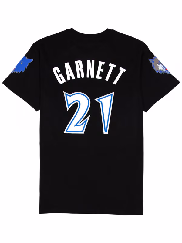 Kevin Garnett #21 Minnesota Timberwolves Wordmark NBA T-Shirt Black view 1