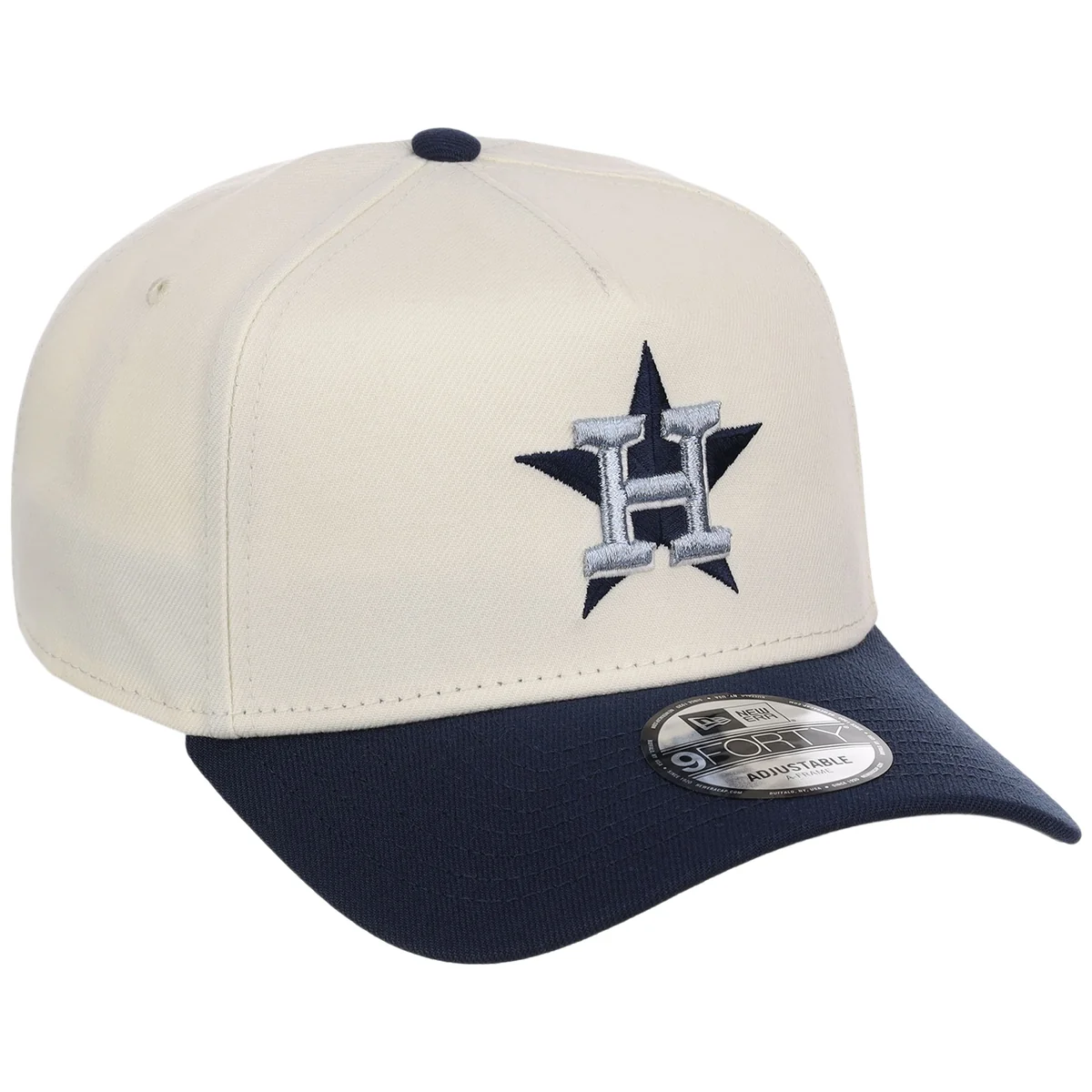 Houston Astros MLB Chrome x Navy FASHION CORE New Era 9FORTY A-Frame front view