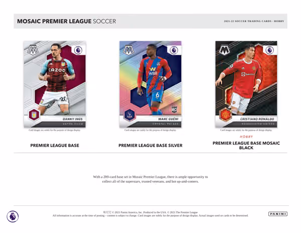 2021/22 Panini Mosaic Premier League EPL Soccer Hobby Booster Pack view 2